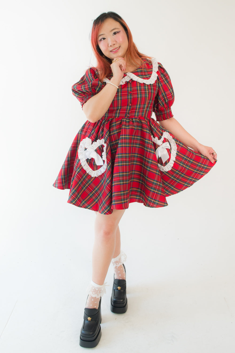 red checkered dress costume Red Gingham Dress with Adjustable Straps by Hemet