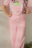 Pink Strawberry Overalls