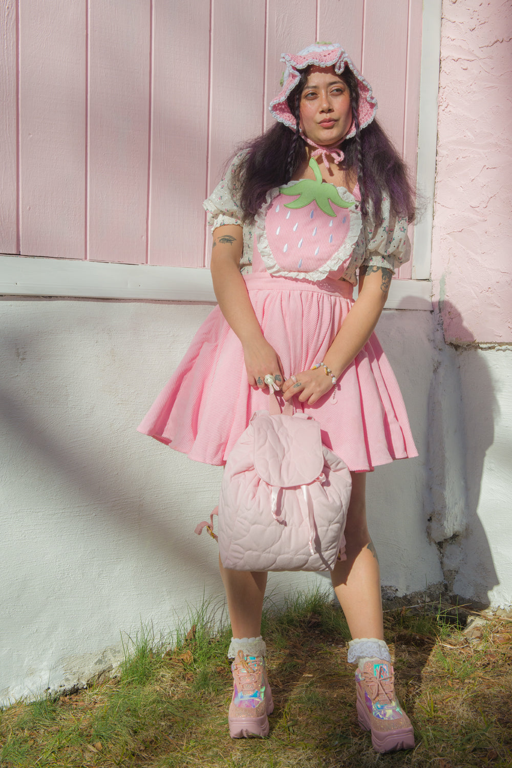 Pink Strawberry Pinafore
