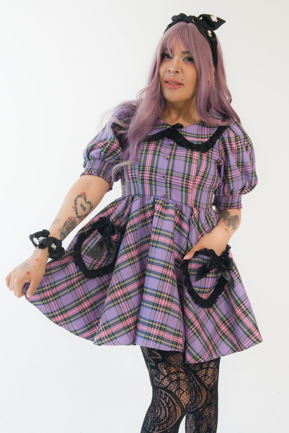 Lavender Tartan Gumdrop Dress Lavender Tartan Gumdrop Dress