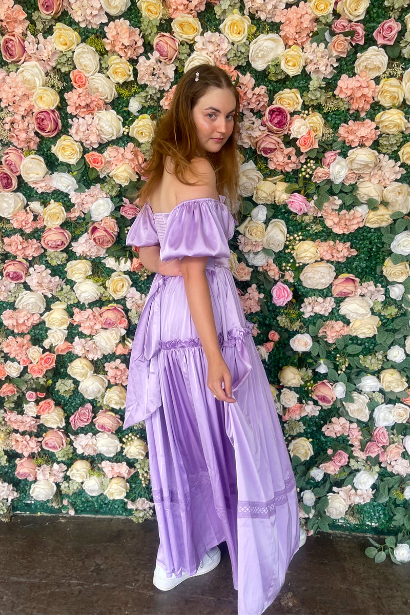 ルエブル LOEUVRE Crinkle Shirring Blouse （LAVENDER） Lavender crinkle top – Andreana's Boutique