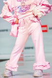 Pink Heart Flared Sweatpants