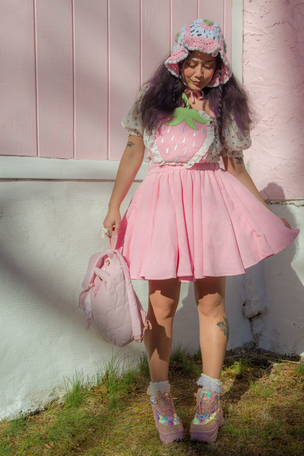 Pink Strawberry Pinafore