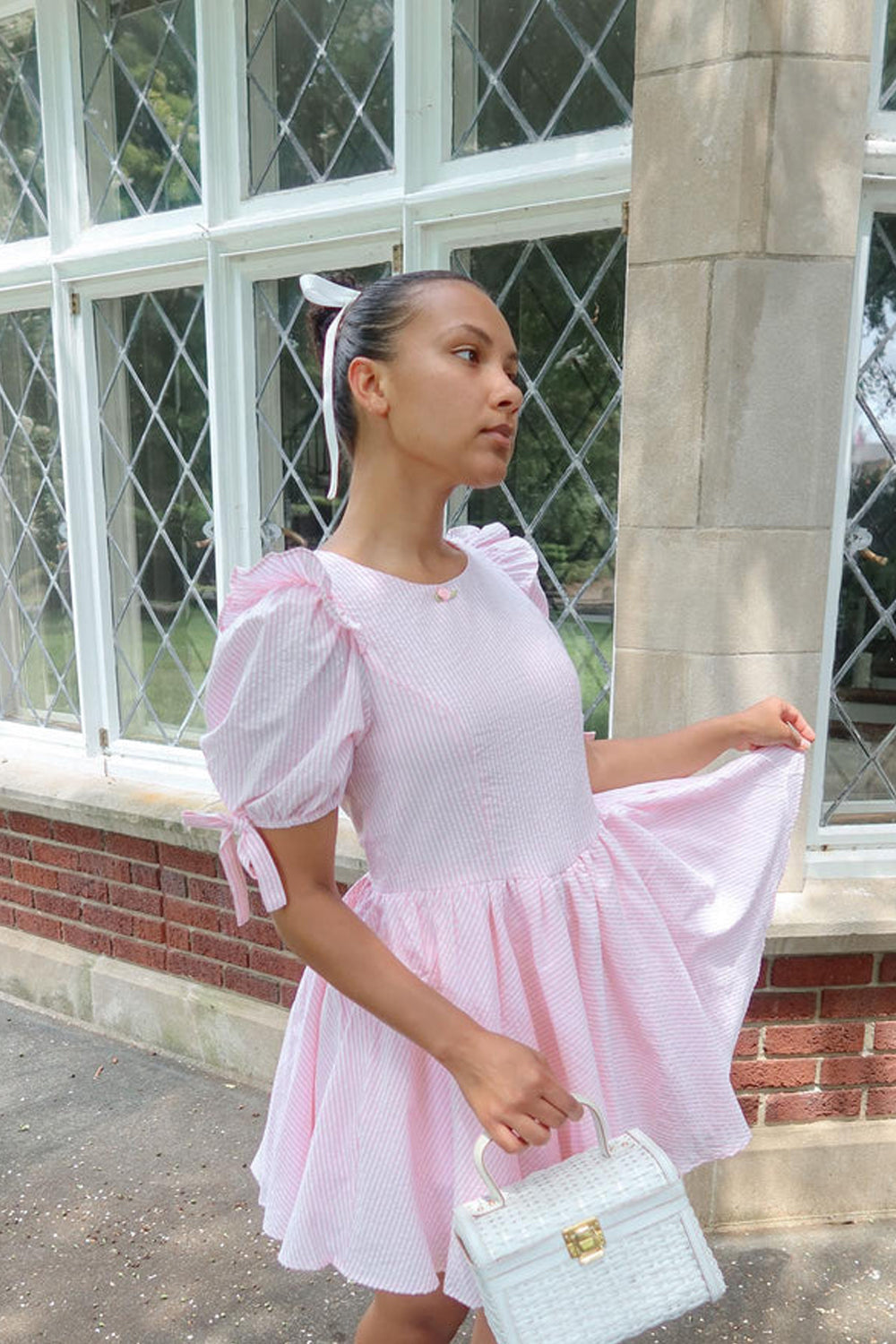 Strawberry Milk Tea Smock Dress