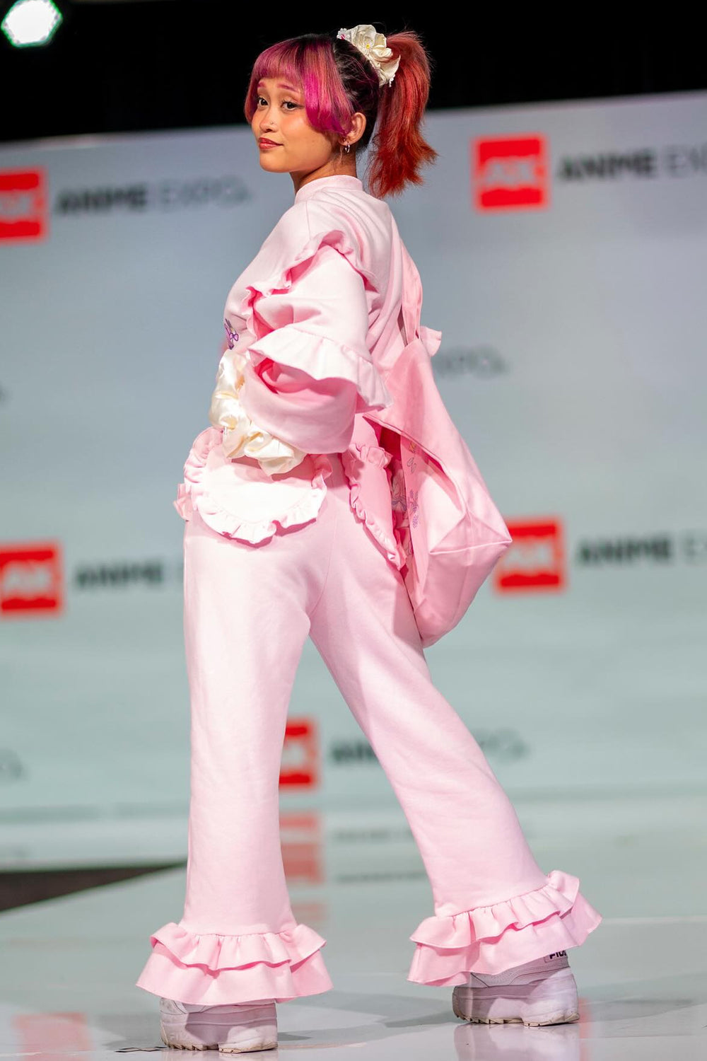 Pink Heart Flared Sweatpants