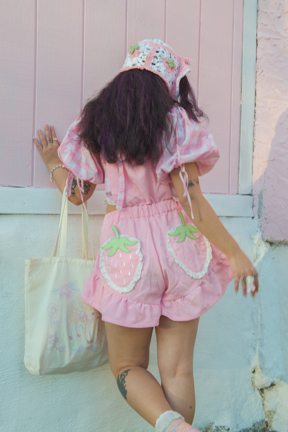 Pink Strawberry Romper