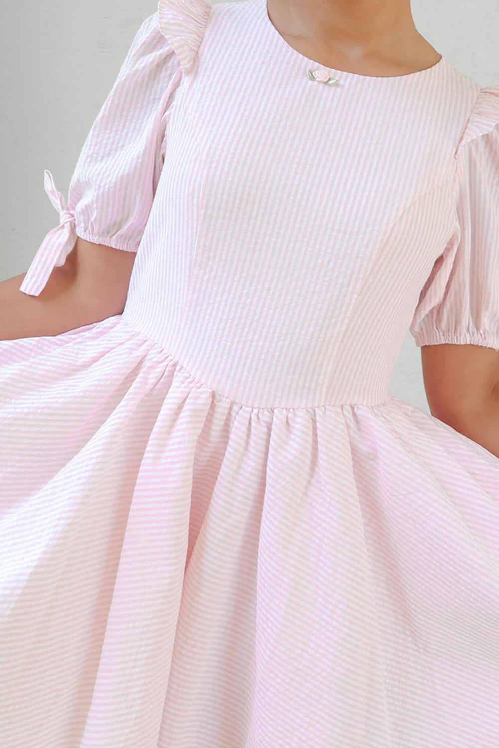 Strawberry Milk Tea Smock Dress