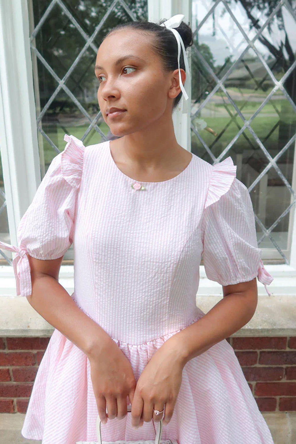 Strawberry Milk Tea Smock Dress