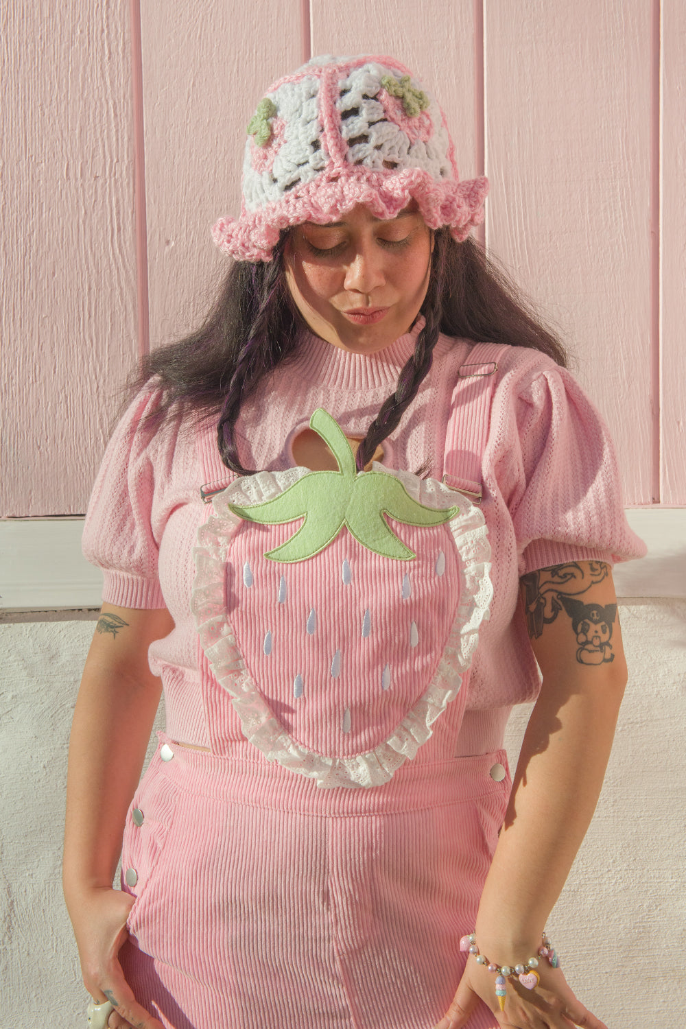 Pink Strawberry Bucket Hat