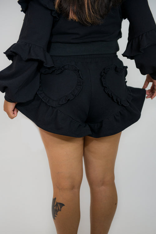 Black Heart Pocket Shorts
