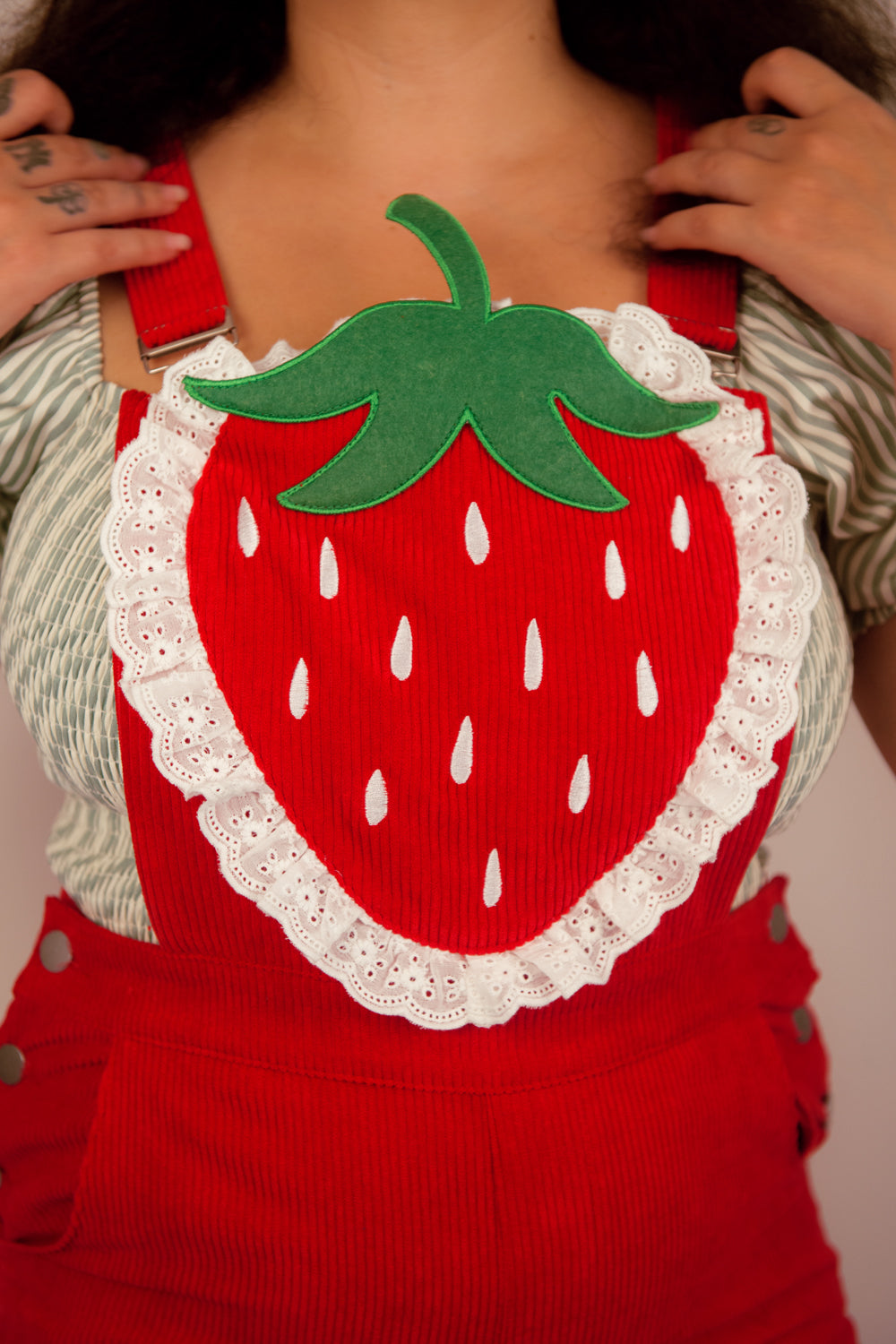 Red Strawberry Overalls