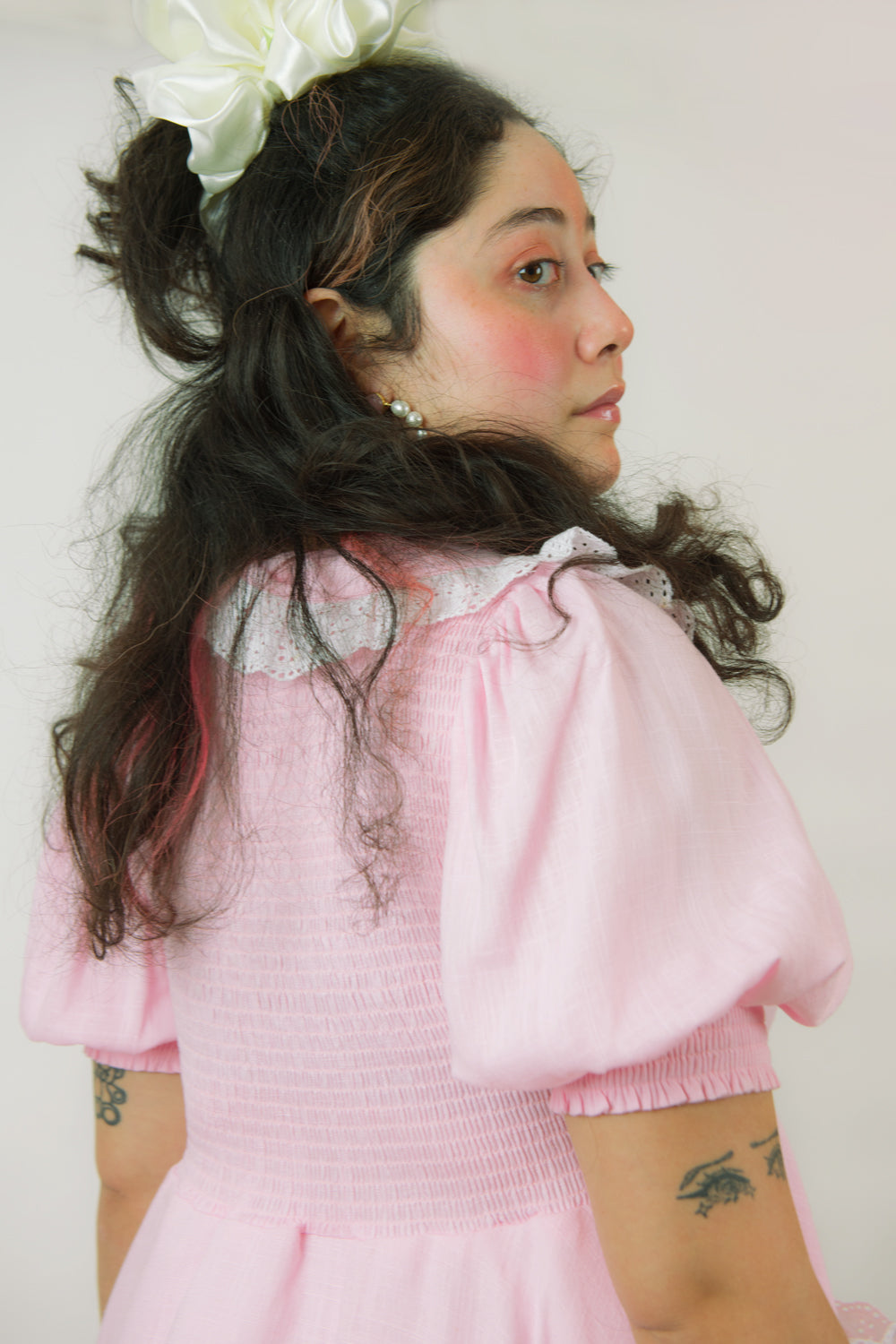 Pink Chiffon Ribbon Blouse by Miss Candyholic (M)